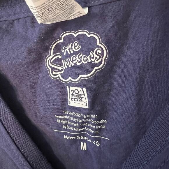 Disney Simpsons skimmer graphic tee short sleeve navy blue homer Bart Lisa sz M - Picture 5 of 7